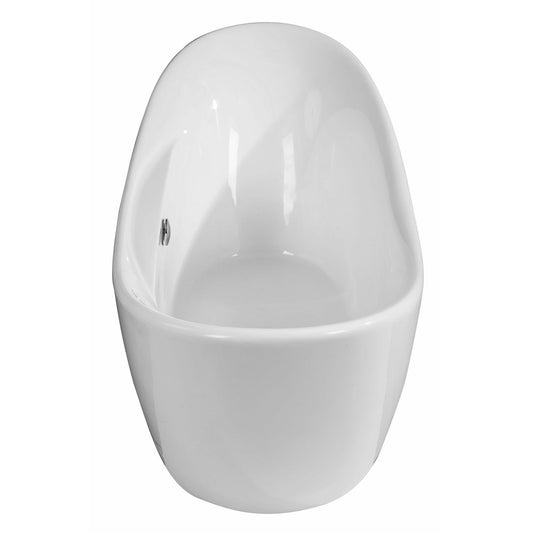 ALFI 68-Inch Oval White Acrylic Freestanding Slipper Soaking Bathtub  - AB8803