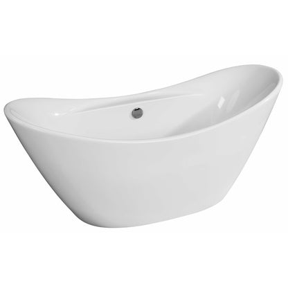 ALFI 68-Inch Oval White Acrylic Freestanding Slipper Soaking Bathtub  - AB8803