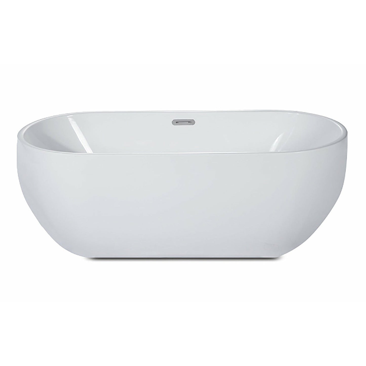 ALFI 59-Inch Oval White Freestanding Acrylic Soaking Bathtub  - AB8838
