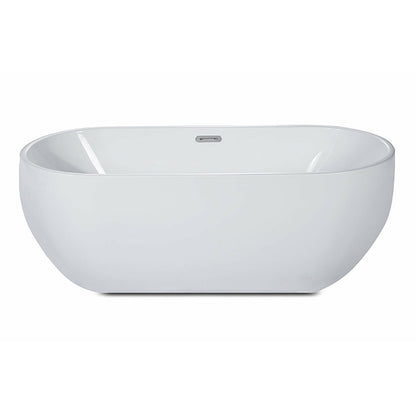 ALFI 59-Inch Oval White Freestanding Acrylic Soaking Bathtub  - AB8838