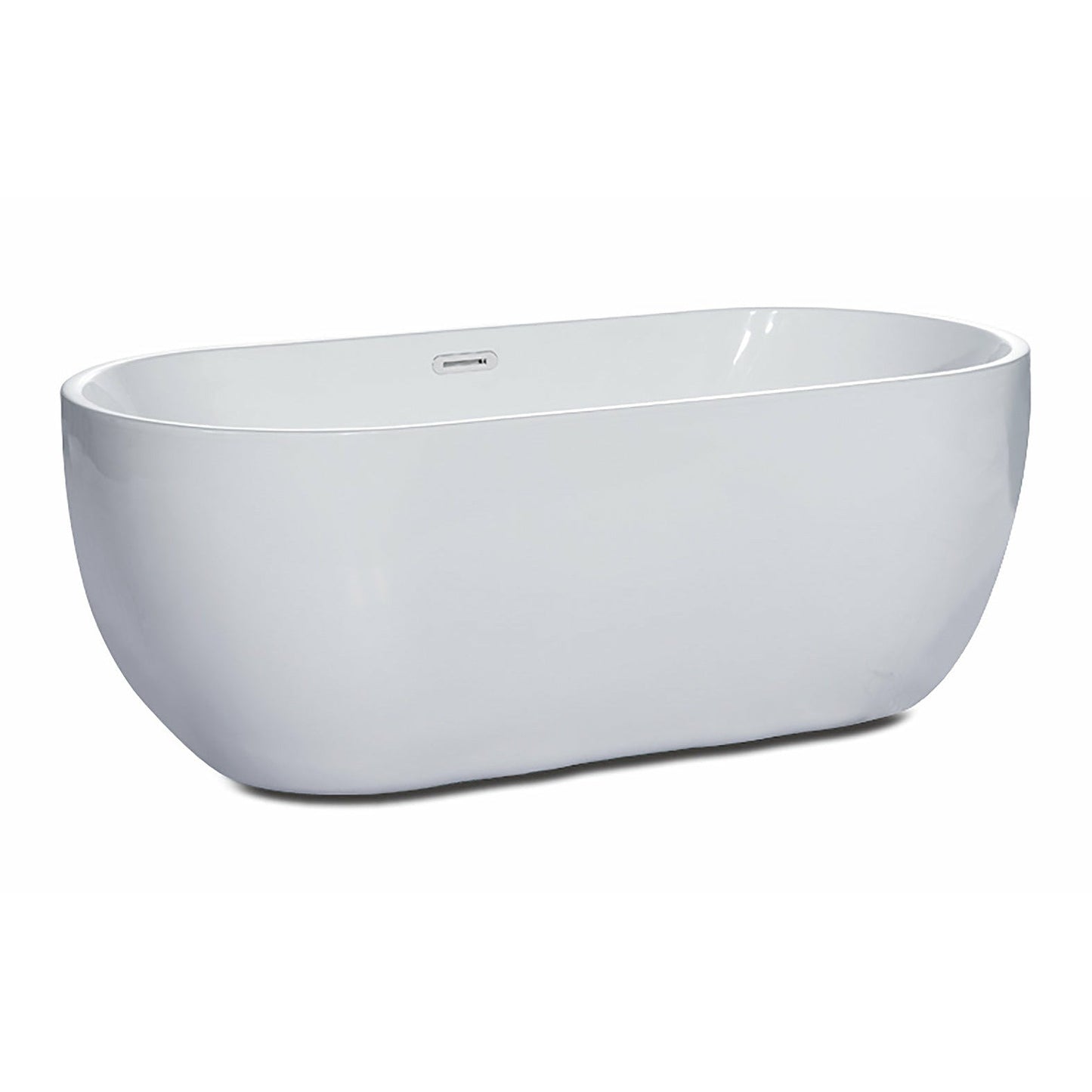 ALFI 59-Inch Oval White Freestanding Acrylic Soaking Bathtub  - AB8838