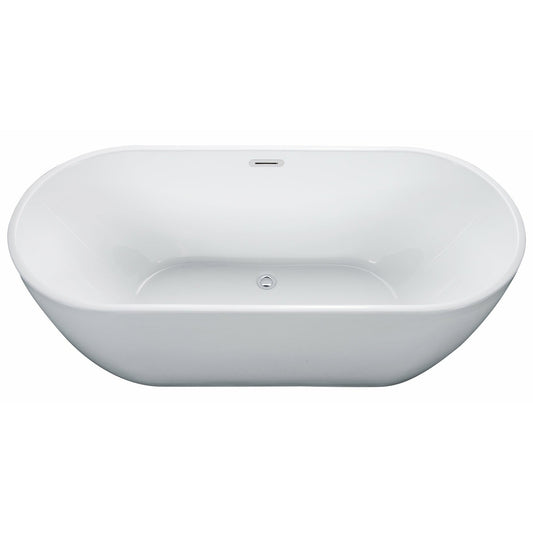 ALFI 67-Inch Oval White Freestanding Acrylic Soaking Bathtub  - AB8839