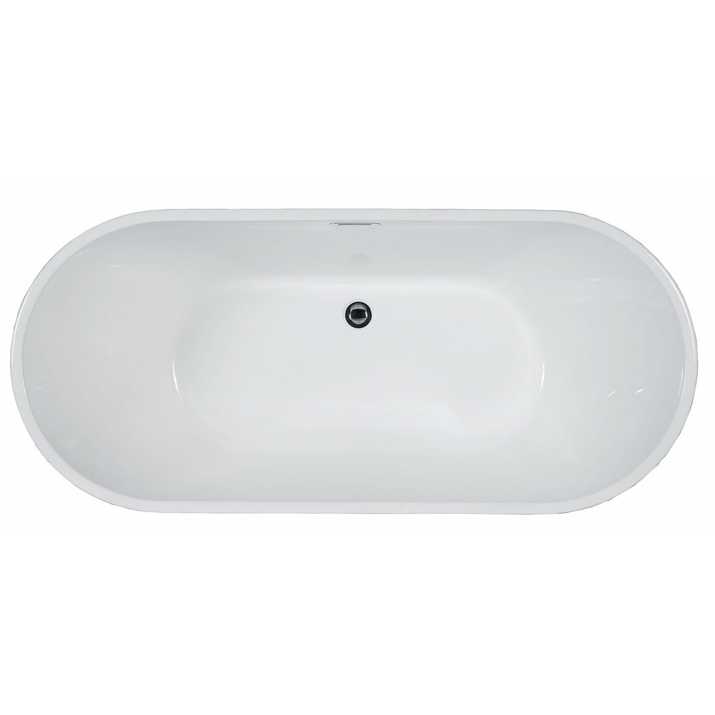 ALFI 67-Inch Oval White Freestanding Acrylic Soaking Bathtub  - AB8839