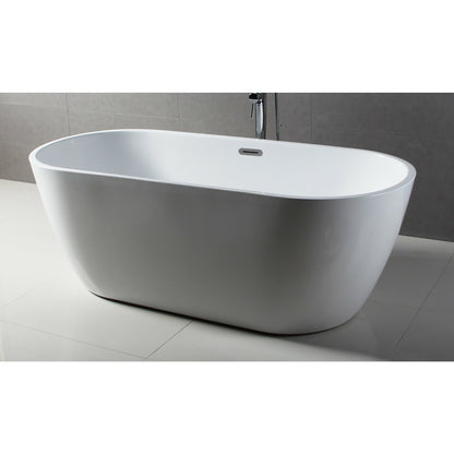ALFI 67-Inch Oval White Freestanding Acrylic Soaking Bathtub  - AB8839