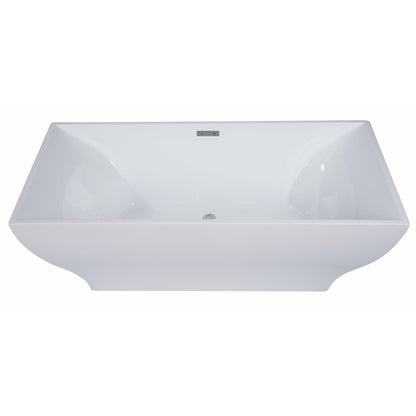 ALFI 67-Inch Rectangular White Freestanding Acrylic Soaking Bathtub  - AB8840
