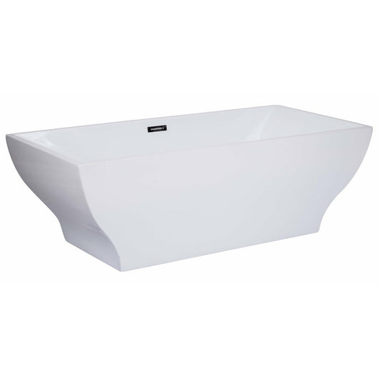 ALFI 67-Inch Rectangular White Freestanding Acrylic Soaking Bathtub  - AB8840