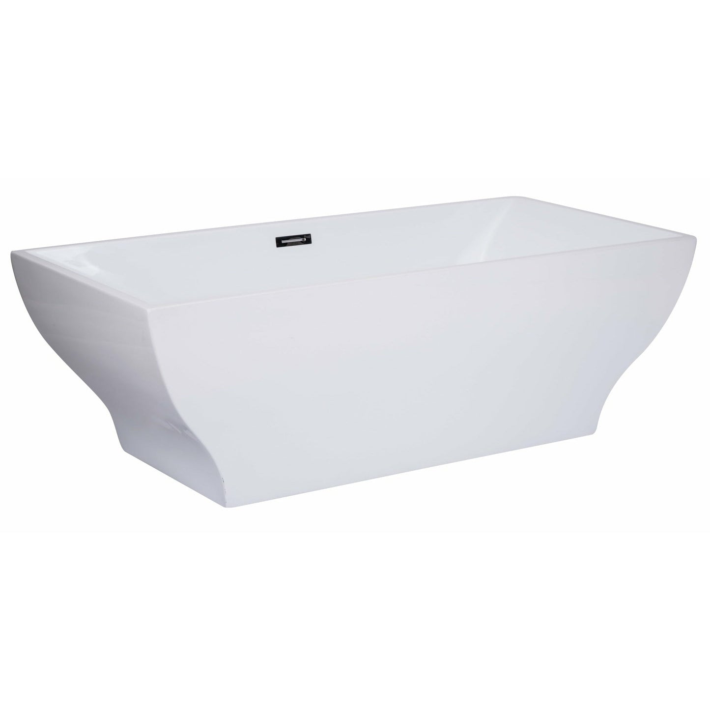 ALFI 67-Inch Rectangular White Freestanding Acrylic Soaking Bathtub  - AB8840