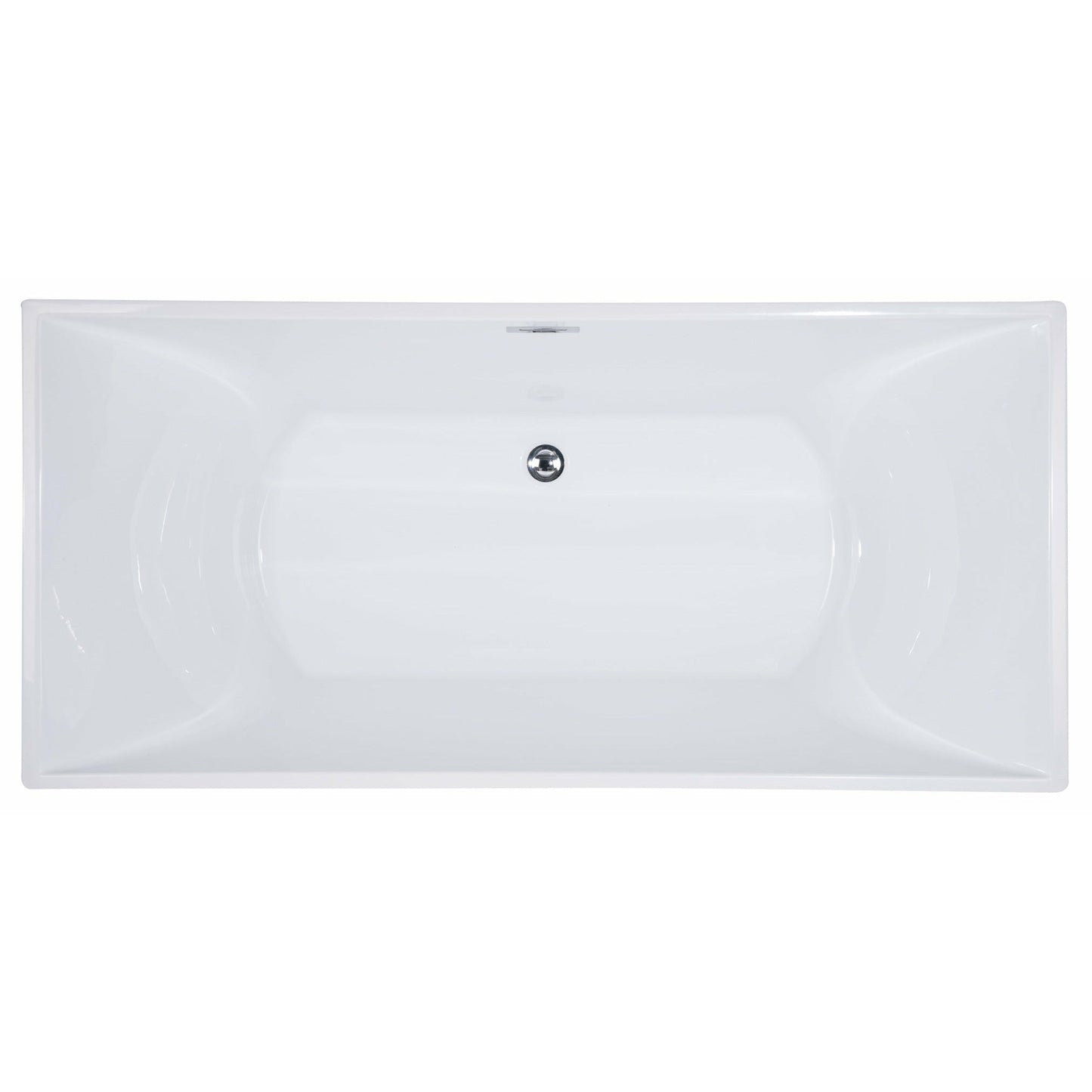 ALFI 67-Inch Rectangular White Freestanding Acrylic Soaking Bathtub  - AB8840