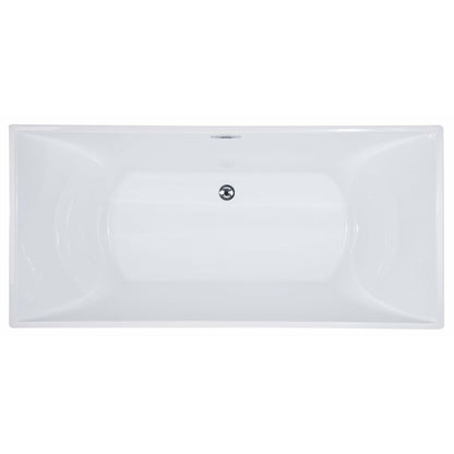 ALFI 67-Inch Rectangular White Freestanding Acrylic Soaking Bathtub  - AB8840