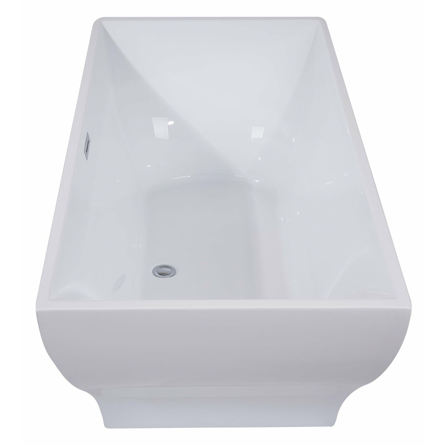 ALFI 67-Inch Rectangular White Freestanding Acrylic Soaking Bathtub  - AB8840