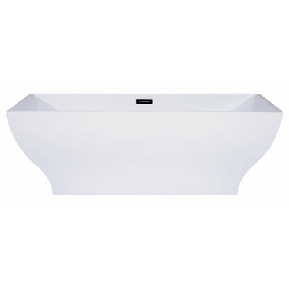 ALFI 67-Inch Rectangular White Freestanding Acrylic Soaking Bathtub  - AB8840