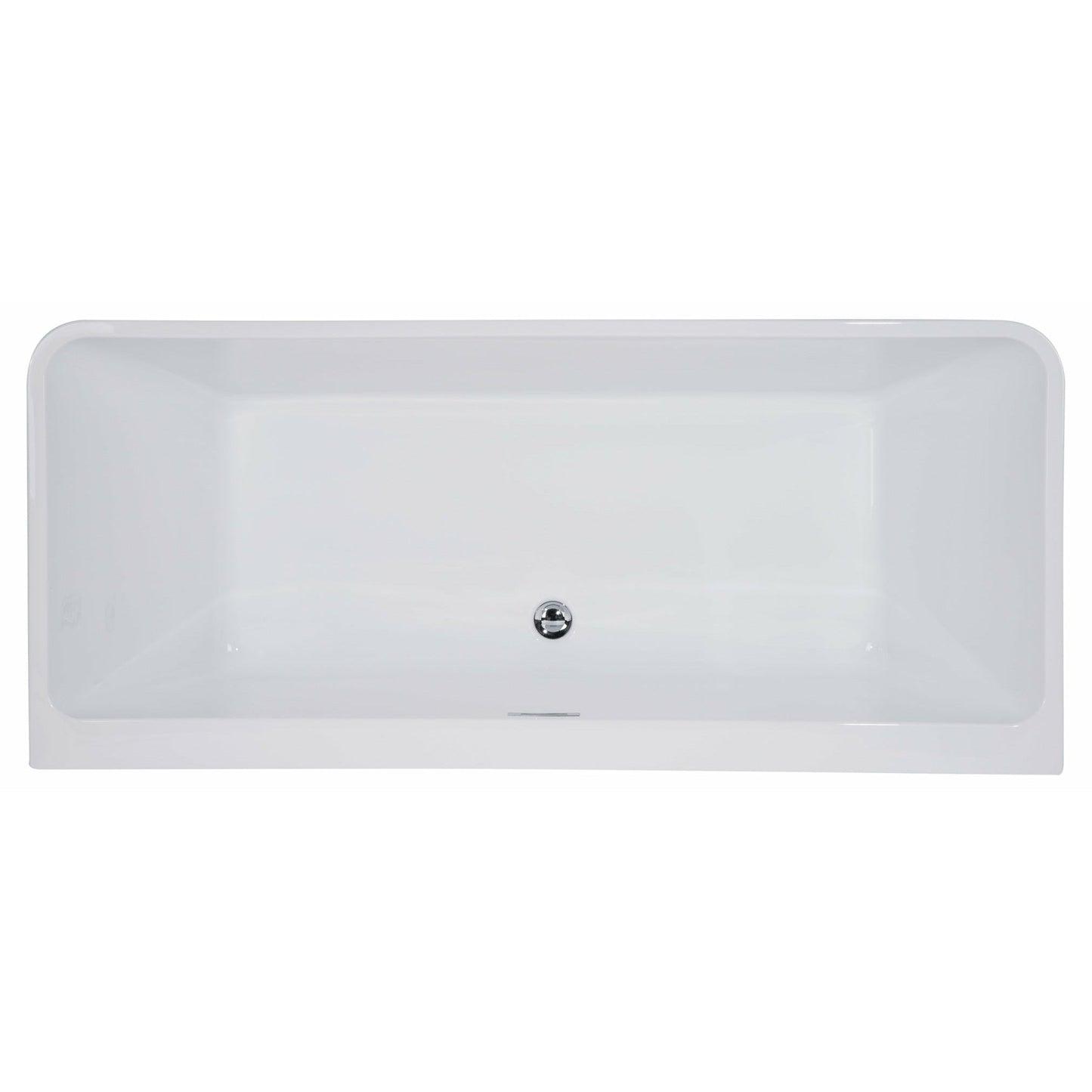 ALFI 67-Inch Rectangular White Freestanding Acrylic Soaking Bathtub  - AB8859