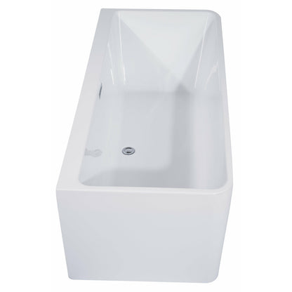 ALFI 67-Inch Rectangular White Freestanding Acrylic Soaking Bathtub  - AB8859