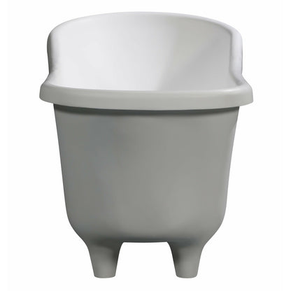 ALFI 68-Inch White Matte Solid Surface Freestanding Resin Soaking Clawfoot Bathtub  - AB9960