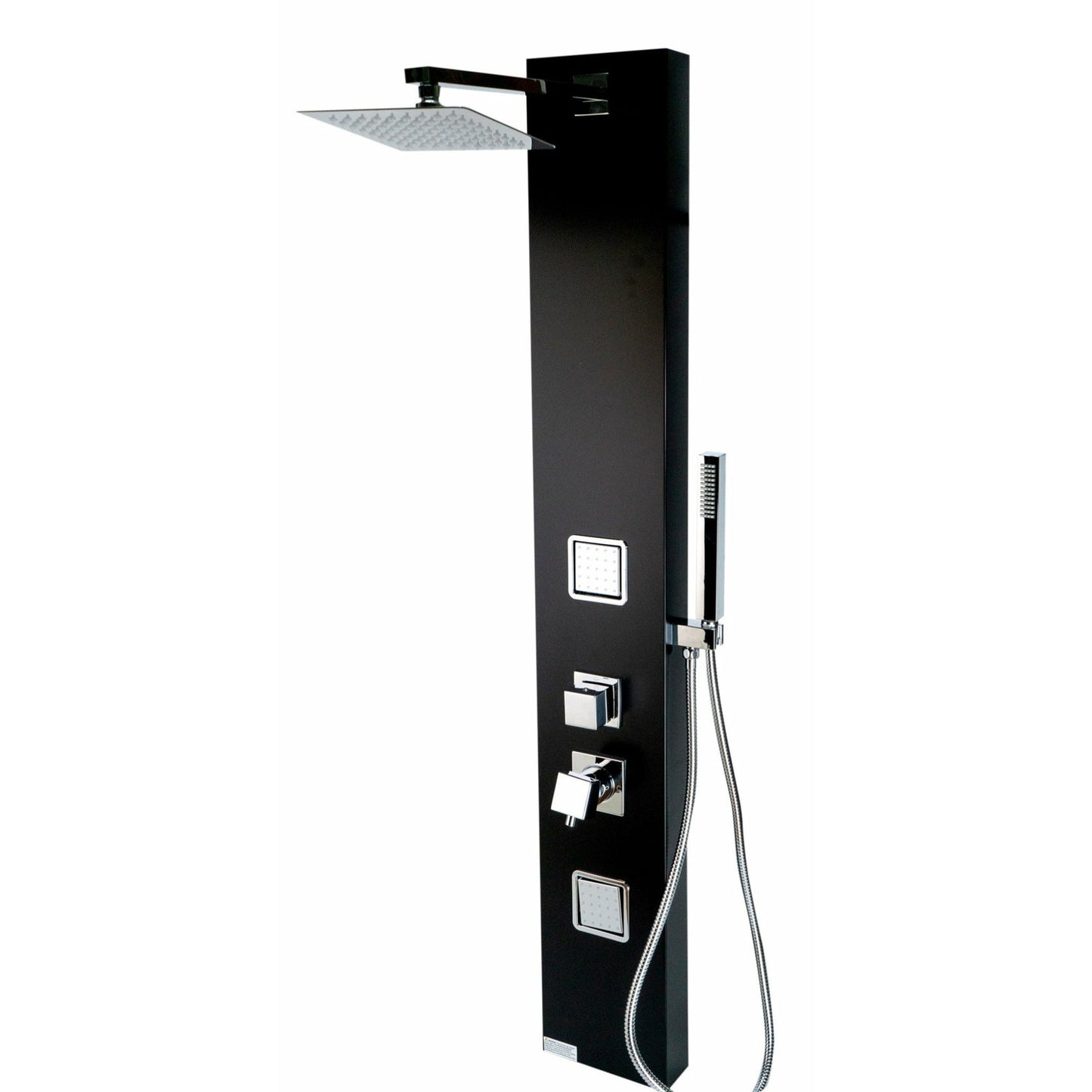 ALFI Black Aluminum Shower Panel with 2 Body Sprays and Rain Shower Head  - ABSP65B