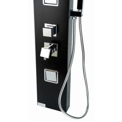 ALFI Black Aluminum Shower Panel with 2 Body Sprays and Rain Shower Head  - ABSP65B
