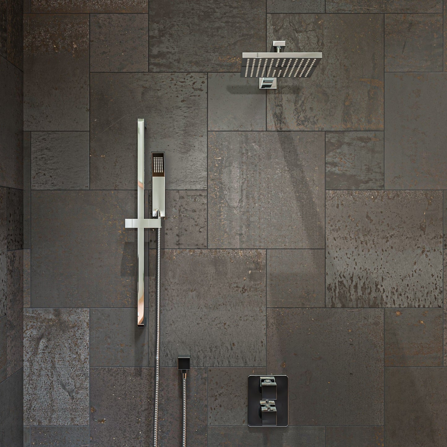 ALFI 2 Way Thermostatic Square Shower Set  - AB2830