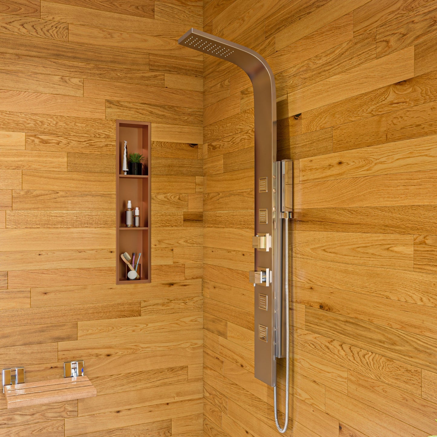 ALFI Modern Stainless Steel Shower Panel with 4 Body Sprays -  ABSP10