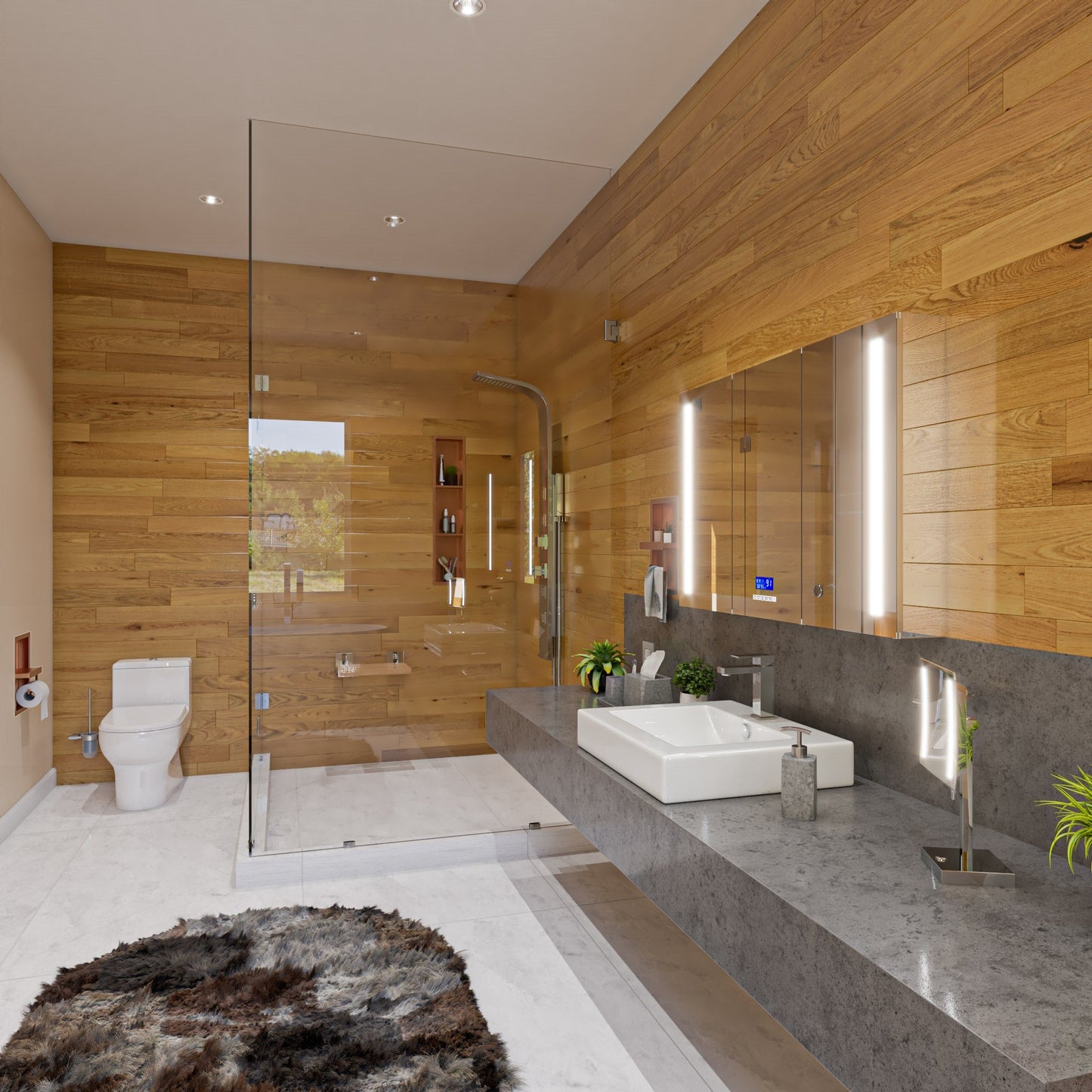 ALFI Modern Stainless Steel Shower Panel with 4 Body Sprays -  ABSP10