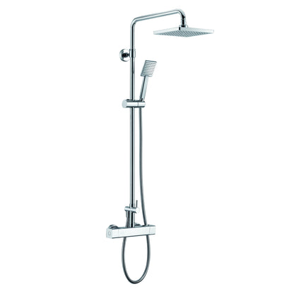 ALFI Polished Chrome Square Style Thermostatic Exposed Shower Set  - AB2862-PC