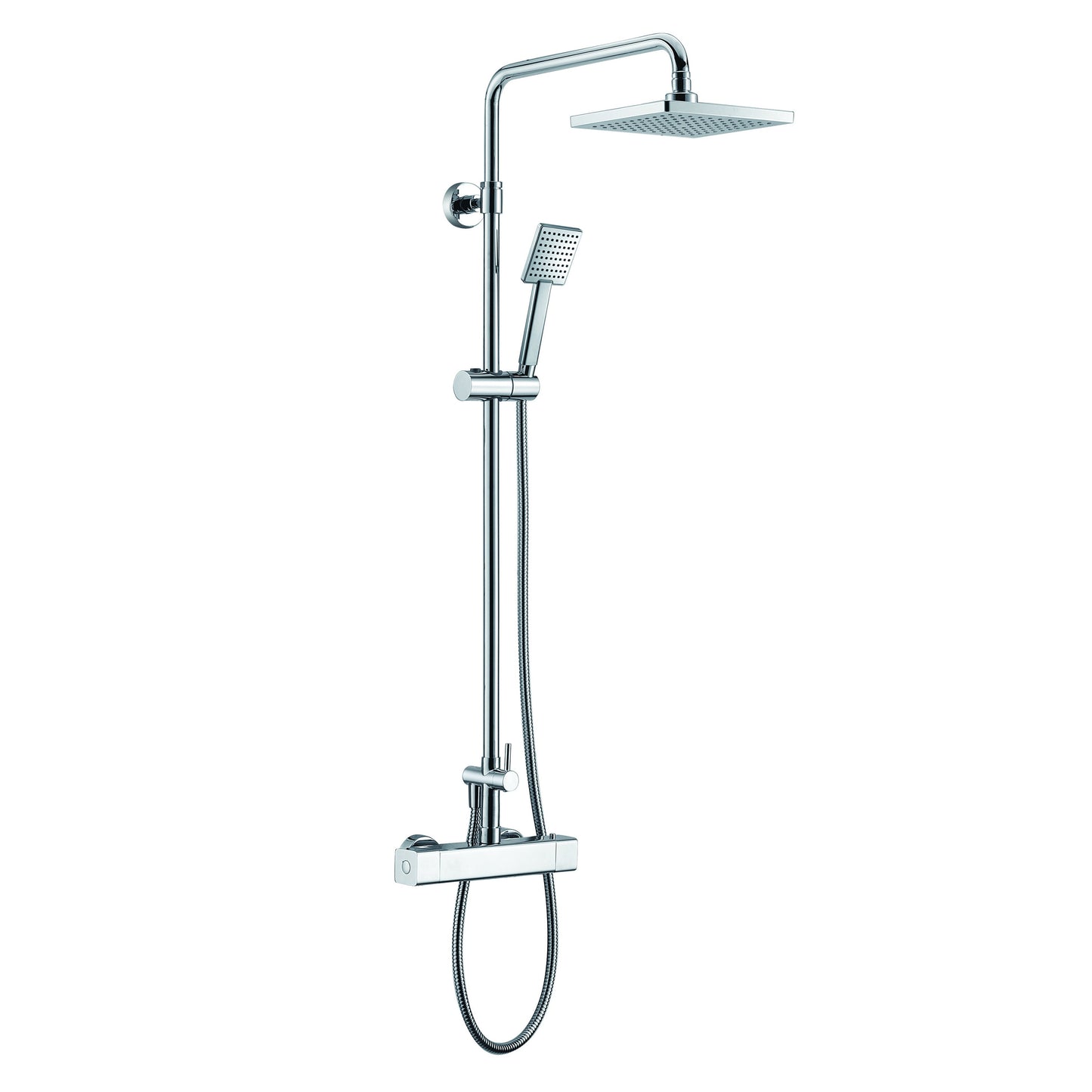 ALFI Polished Chrome Square Style Thermostatic Exposed Shower Set  - AB2862-PC