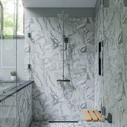 ALFI Polished Chrome Square Style Thermostatic Exposed Shower Set  - AB2862-PC