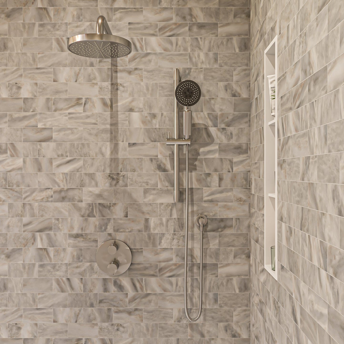 ALFI Round Style 2 Way Thermostatic Shower Set -  AB2545