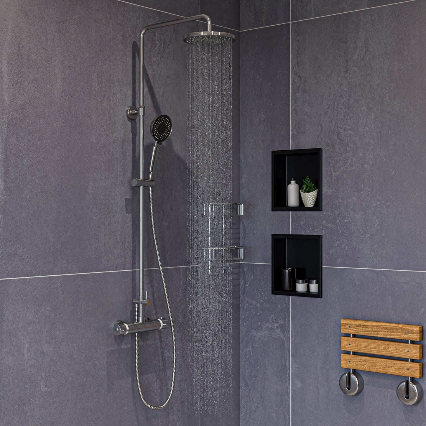 ALFI Round Style Thermostatic Exposed Shower Set  - AB2867