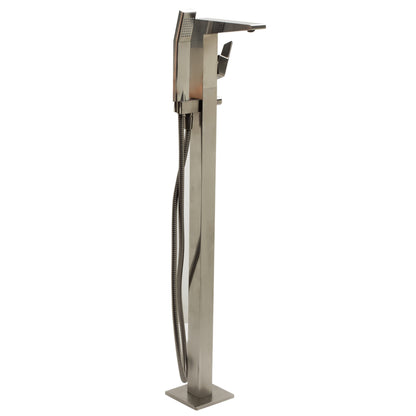 ALFI Single Hole Floor Mounted Tub Filler with Hand Held Shower Head  - AB2475-BN