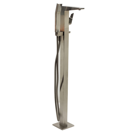 ALFI Single Hole Floor Mounted Tub Filler with Hand Held Shower Head  - AB2475-BN