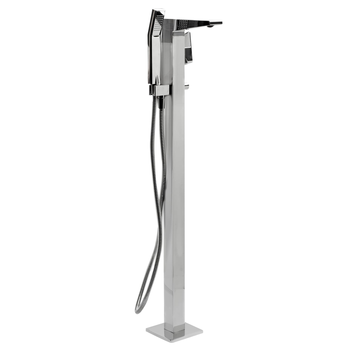 ALFI Single Hole Floor Mounted Tub Filler with Hand Held Shower Head  - AB2475-BN
