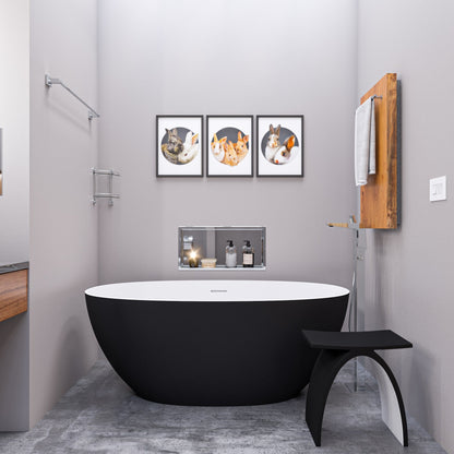 ALFI Single Hole Floor Mounted Tub Filler with Hand Held Shower Head  - AB2475-BN