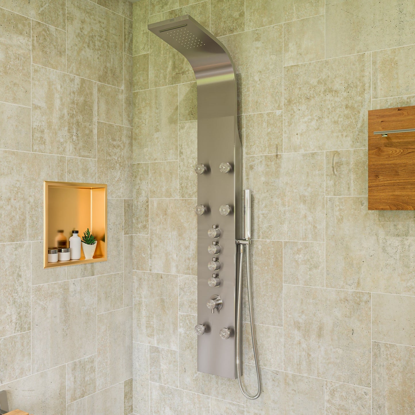 ALFI Stainless Steel Shower Panel with 6 Body Sprays  - ABSP40