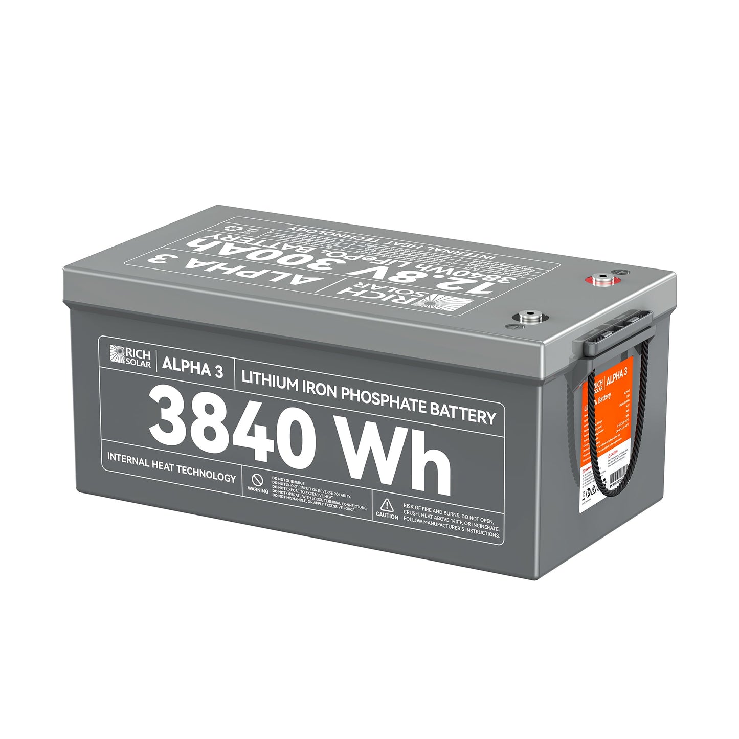 Rich Solar 3 | 12V 300Ah LiFePO4 Battery | 12V Lithium Battery for RVs, Cabins, Off-Grid | 5,000 Lifetime Cycles | Internal Heat Technology | Bluetooth - RS-B123S