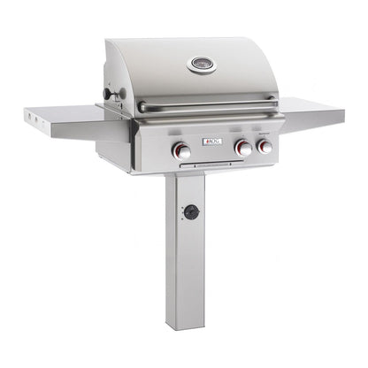American Outdoor Grill T-Series 24-Inch 2-Burner Natural Gas Grill On In-Ground Post With Rotisserie - 24NGT