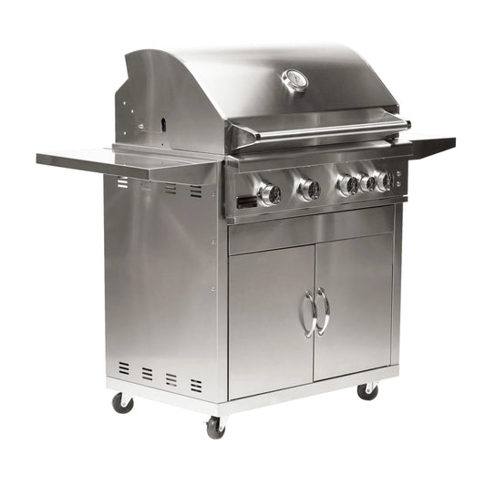 Broilmaster 32-Inch 4-Burners Premium Natural Gas Grill and Grill Cart in Stainless Steel - AP2-BSB324N