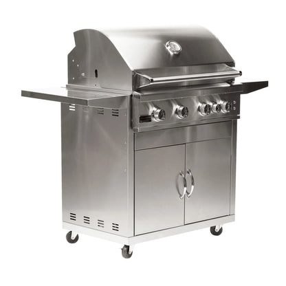 Broilmaster 32-Inch 4-Burners Premium Propane Gas Grill and Grill Cart in Stainless Steel - AP2-BSB324P