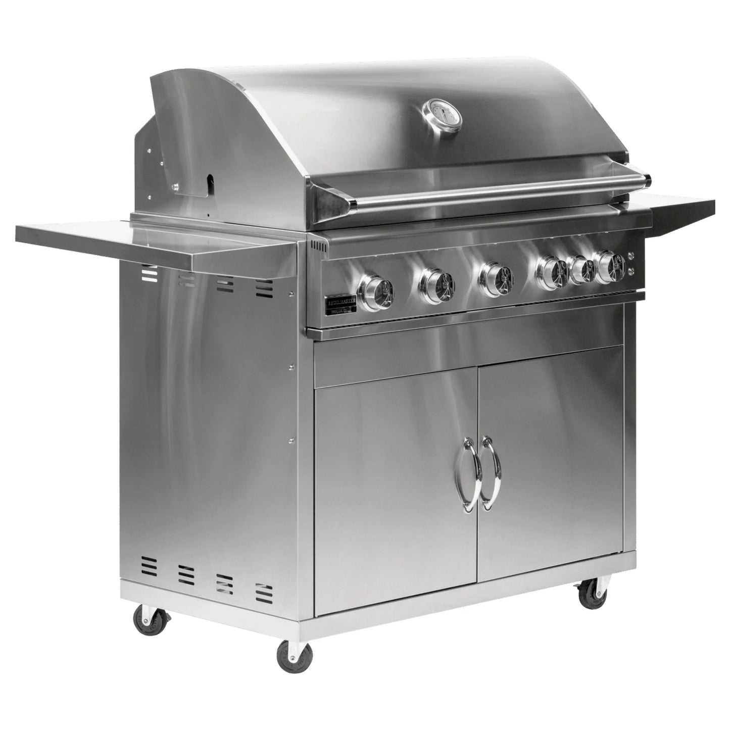 Broilmaster 40-Inch 5-Burner Premium Propane Gas Grill and Grill Cart in Stainless Steel - AP2-BSB405P
