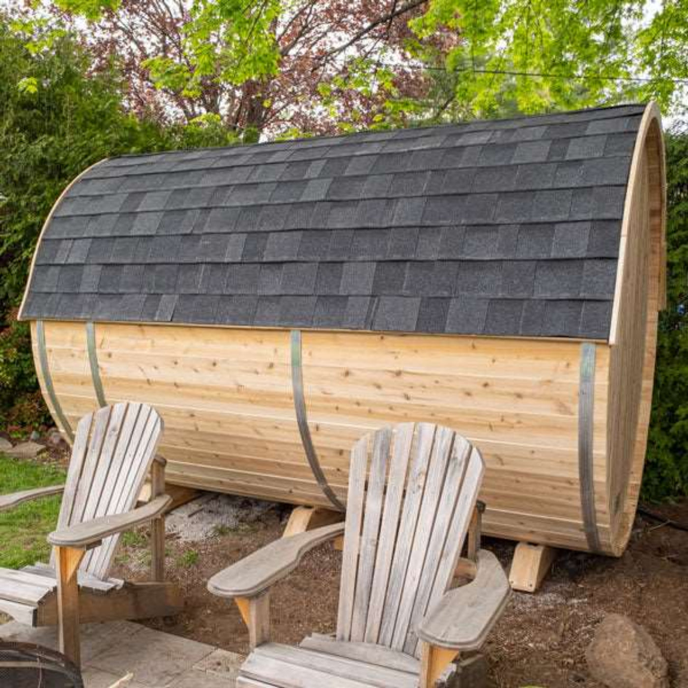 Dundalk Leisurecraft Black Asphalt Shingle Roof For Dundalk Leisurecraft Tranquility Barrel Saunas - ARBK300