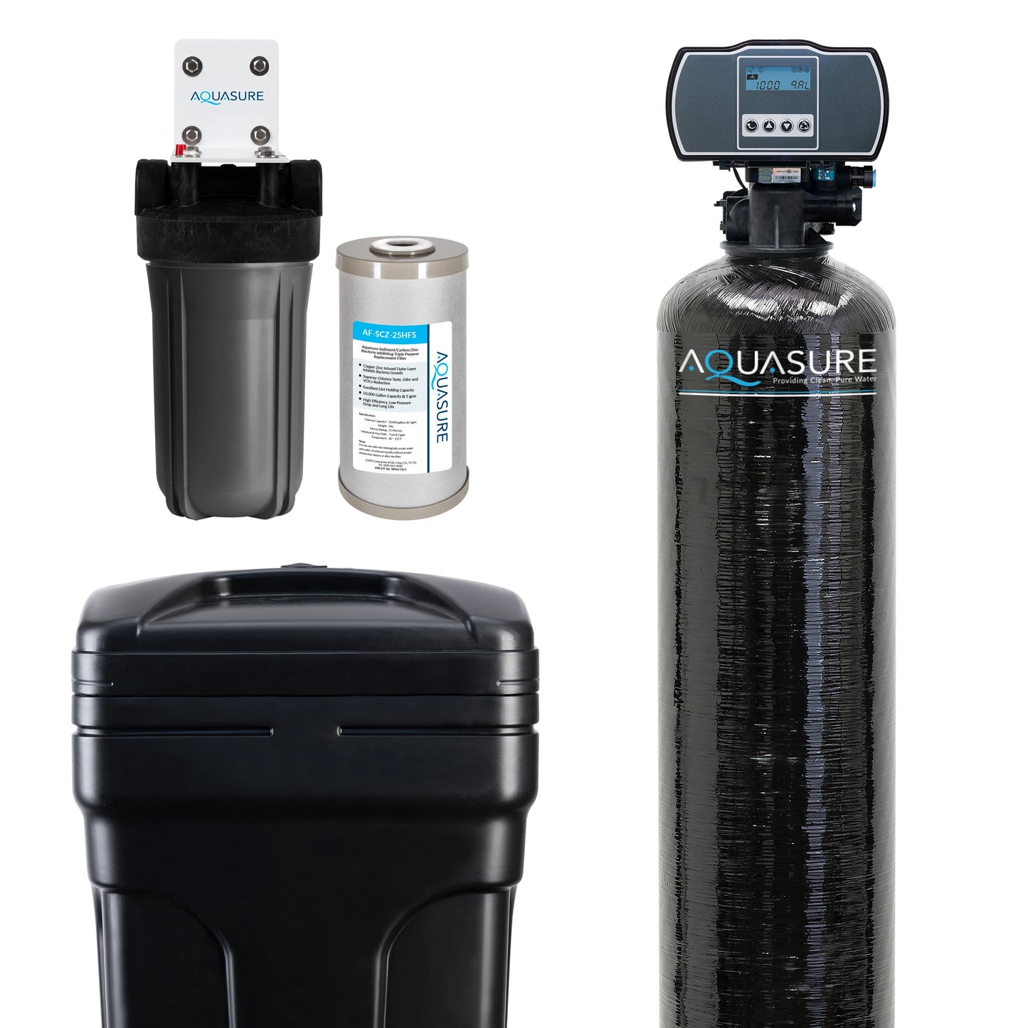 Aquasure Harmony Series | 48,000 GRAINS Water Softener & Triple Purpose Pre-Filter - AS-HS48SCP