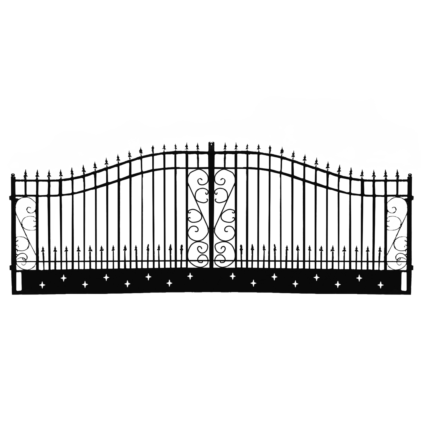 Chery Industrial [AS-IS] 20ft Dual Swing Wrought Iron Gate, Star Design -D_II000071