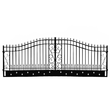 Chery Industrial [AS-IS] 20ft Dual Swing Wrought Iron Gate, Star Design -D_II000071
