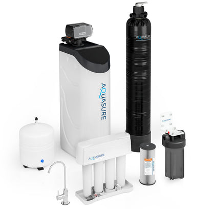 Aquasure Lite Series Water Treatment System with All-in-One Water Softener - 75 GPD Reverse Osmosis Filtration System - AS-SE-LITE650A