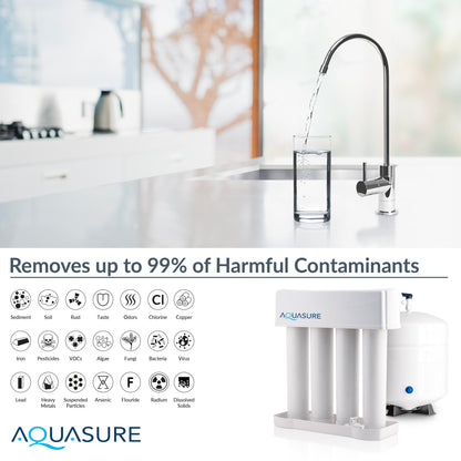 Aquasure Elite | 1,500,000 Gallons Whole House Water Filter Treatment Bundle with 64,000 Grains Softener w/ Fine Mesh Resin, 75 GPD Reverse Osmosis System - AS-SE1500FM