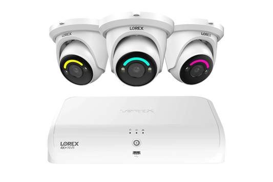 Lorex Fusion Series 4K 16 Channel (8 Wired + 8 Fusion Wi-Fi) 2TB Wired System with H12 Wired 4K IP Dome Cameras (Amazon) - AZT-N910-3E863SD