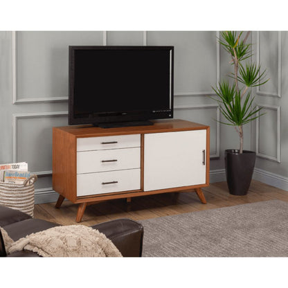 Alpine Flynn Small TV Console, Acorn/White - 999-15