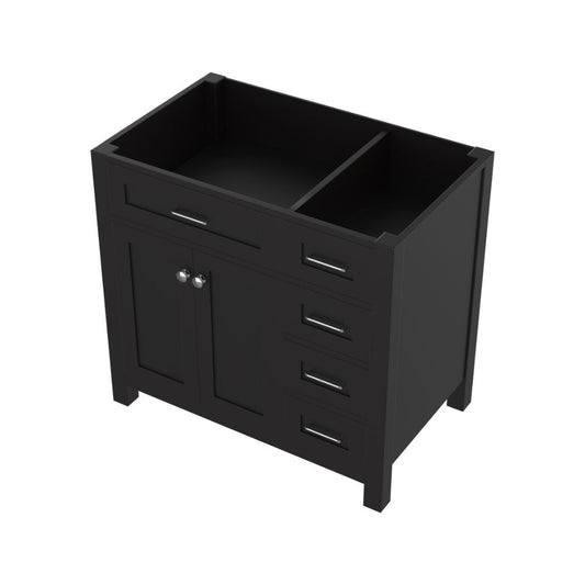 Alya Bath Norwalk  36" Single Espresso Freestanding Bathroom Vanity with Drawer and Brushed Nickel Edge Handles - HE-101-36-DR-E