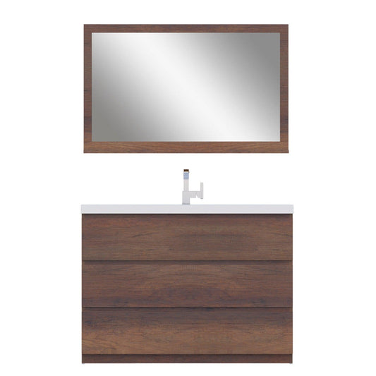 Alya Bath Paterno 48" Single Rosewood Modern Freestanding  Bathroom Vanity With Acrylic Top and Integrated Sink - AB-MOA48-RW