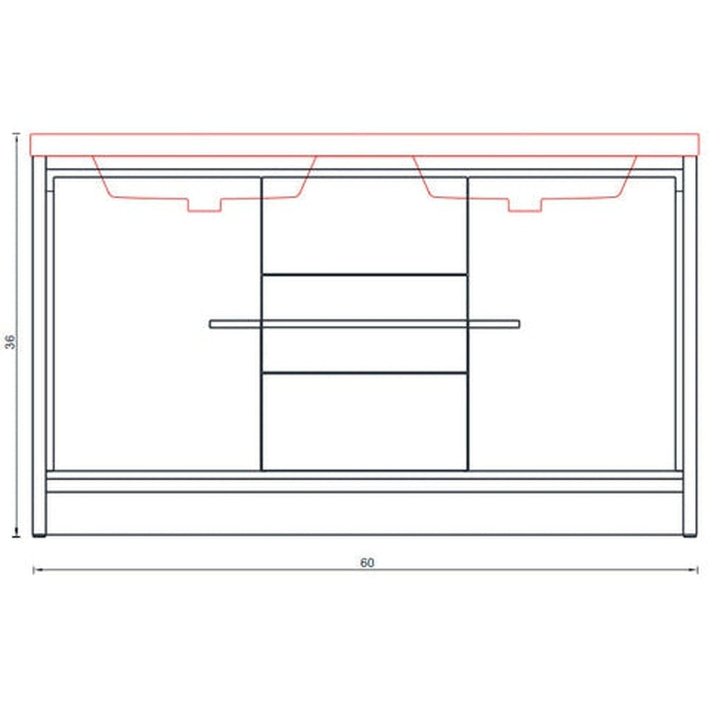 Alya Bath Sortino 60" Double Rosewood  Modern Freestanding Bathroom Vanity With Acrylic Top and Integrated Sink - AB-MD660D-RW