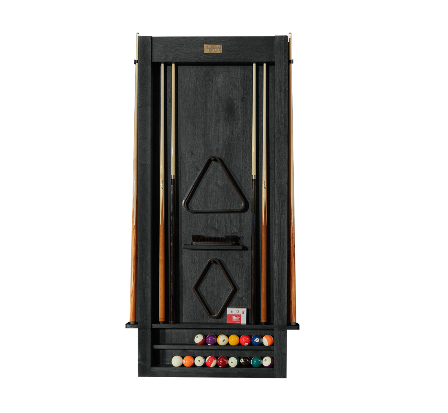 American Heritage Alta Wall Mounted Cue Rack Black Ash - ALTAWALLRACK6-BA